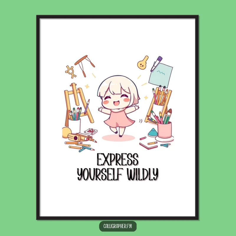 Funny Art Studio Dance Poster: Creative Character Wall Decor, Gift