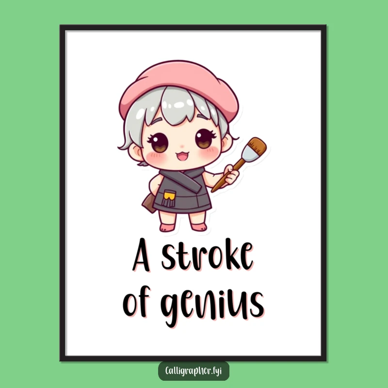 Funny Artist Beret Poster: Inspiring Wall Art for Studios