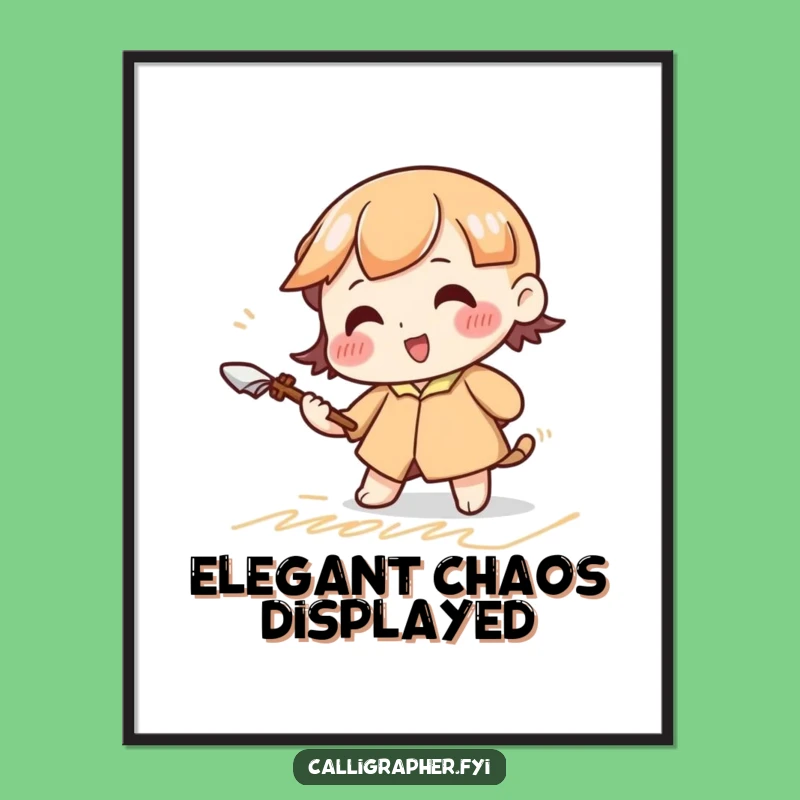 Funny Cursive Practice Poster: Elegant Character Art, Great Funny Gift