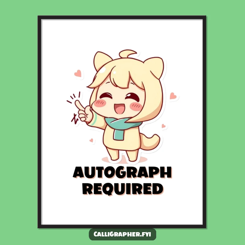 Funny Signature Flourish Poster: Dramatic Ink Art for a Hilarious Statement!