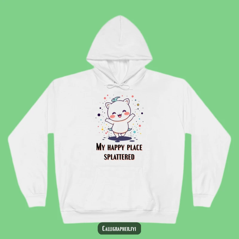 Funny Kawaii Artist Hooded Sweatshirt - Cozy Splatter Dance Wear