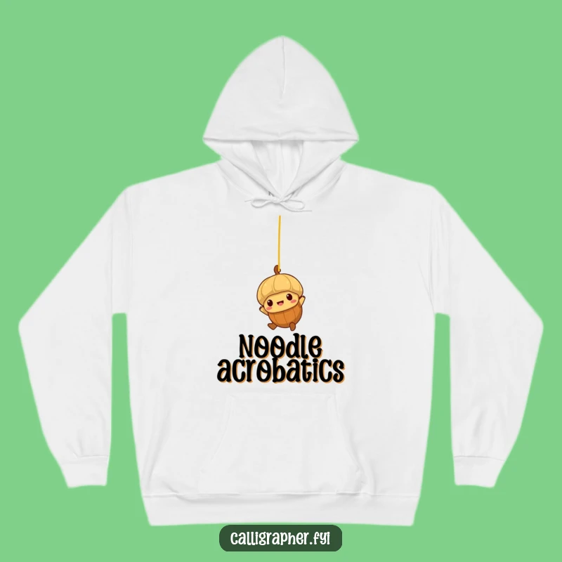 Cozy Funny Acorn Spaghetti Swing Hoodie: Warm Adventure Style, Humorous Gift!