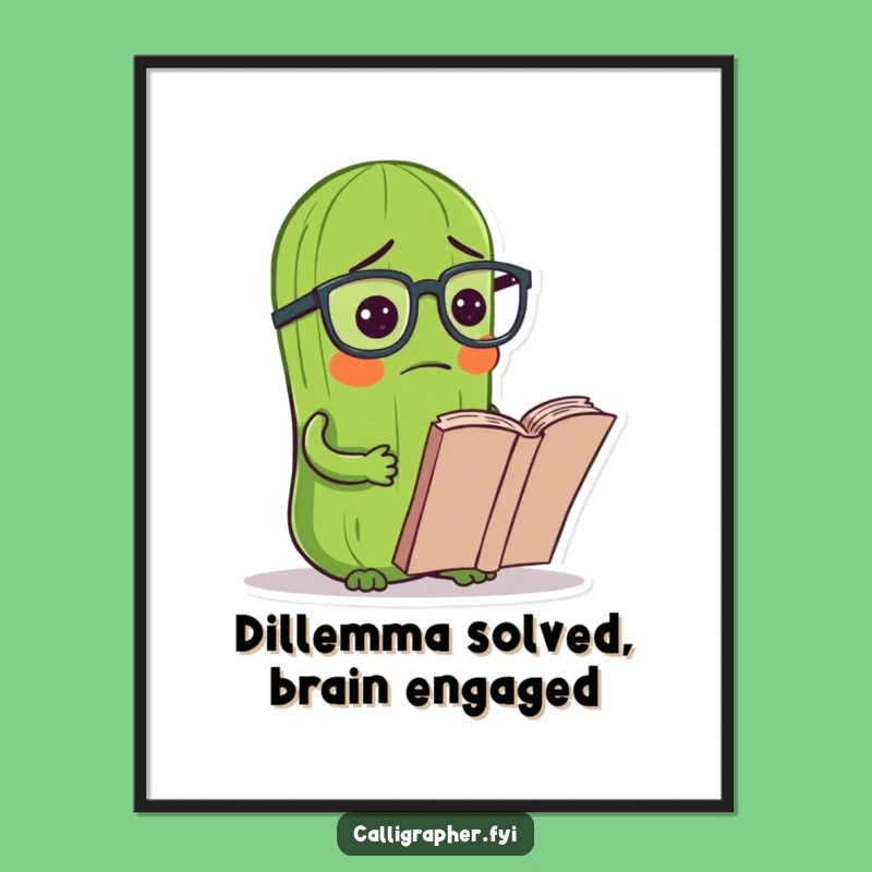 Funny Free Printable Wall Art: Puzzled Pickle - Quirky Downloadable Art Decor!