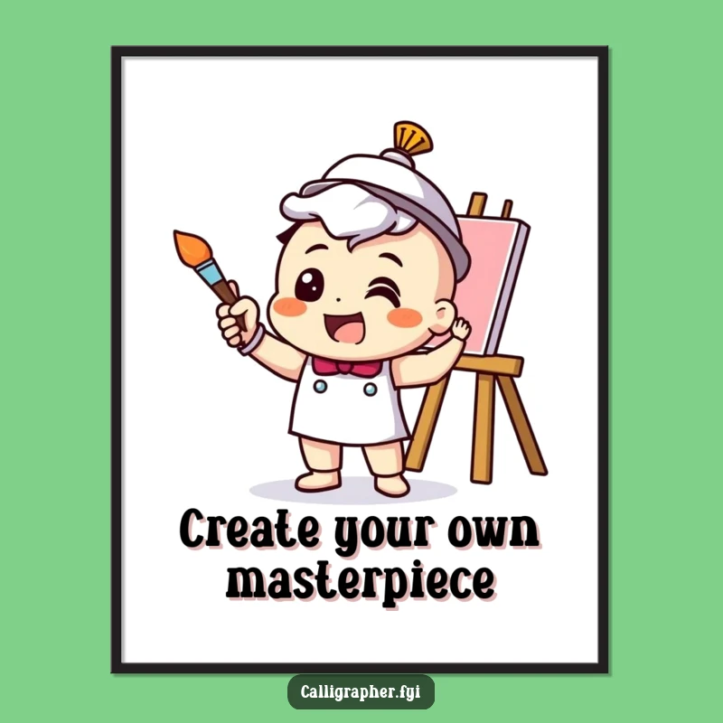 Free Printable Wall Art: Cheerful Artist Painting Fun Downloadable Art