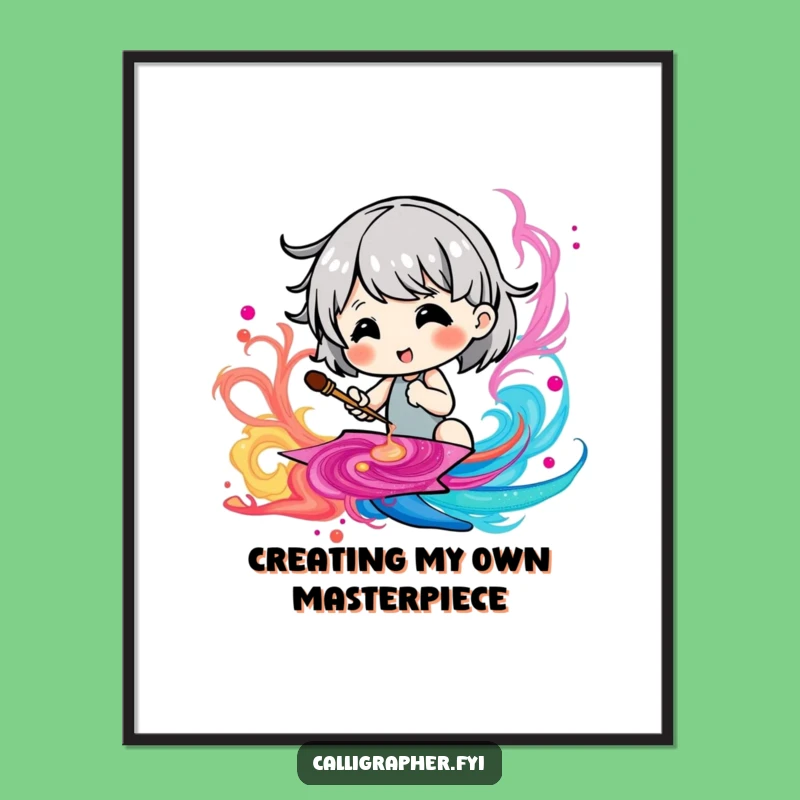 Free Printable Wall Art: Cute Painter Character Funny Downloadable Art for Home