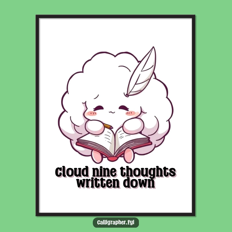 Funny Free Printable Wall Art: Cloud Writer - Quirky Downloadable Art Decor!