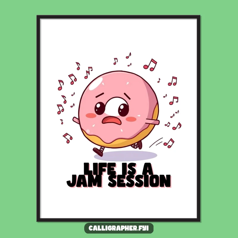 Free Printable Funny Wall Art: Donut s Musical Frenzy Downloadable Decor