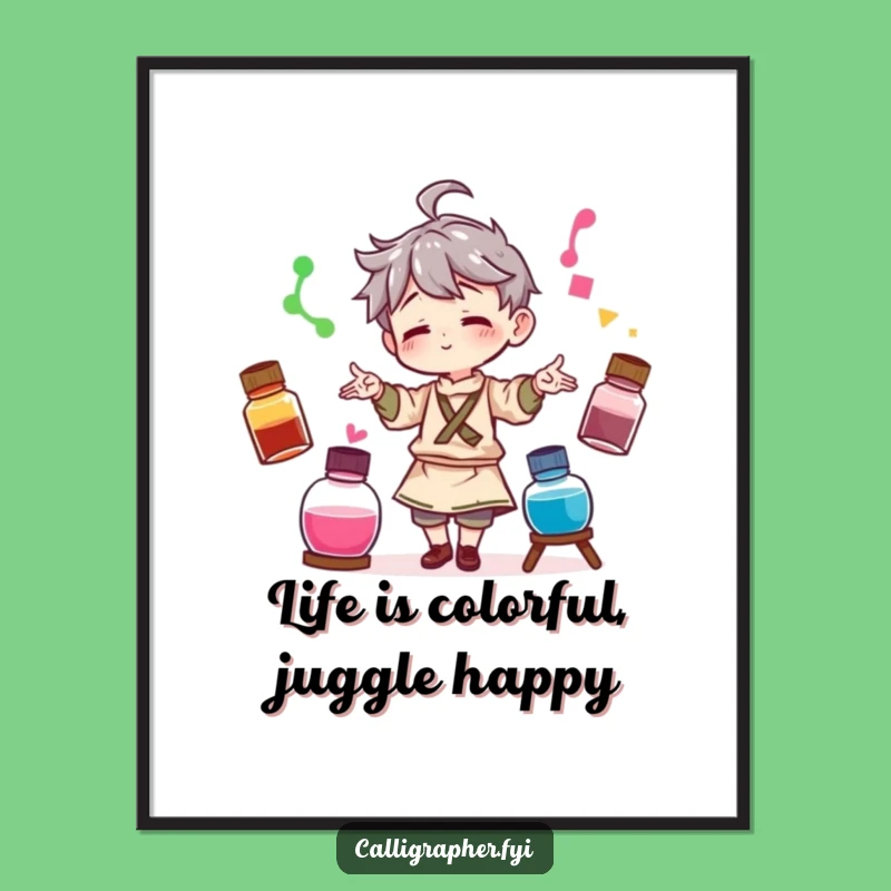 Juggling Artist Wall Art: Free Printable Downloadable Decor for Vibrant Spaces