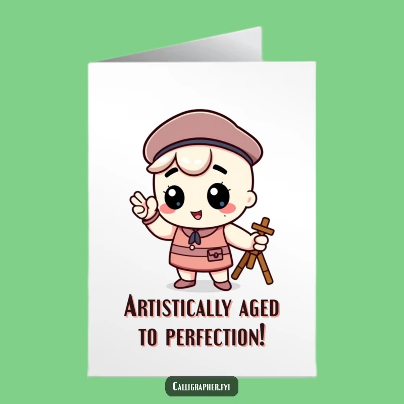 Free Printable Kawaii Artist Card: Funny Birthday Downloadable Gift for Creative Souls!