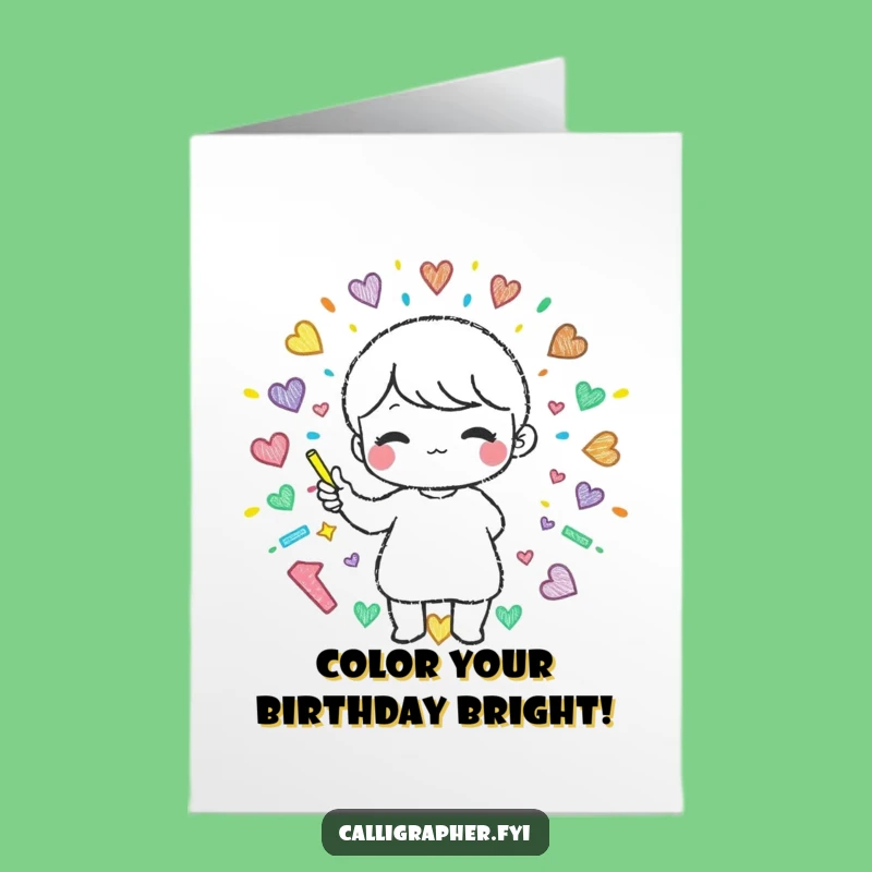 Free Printable Birthday Card: Character Chalk Art of Birthday Wishes!