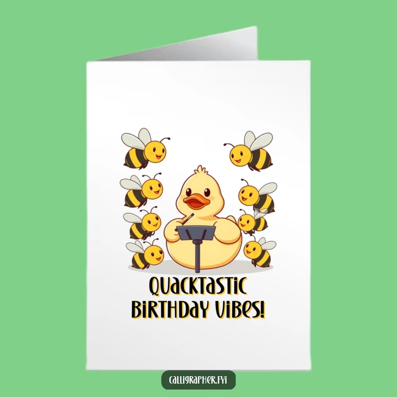 Free Printable Birthday Card: Duck Conductor - Funny Downloadable Gift!