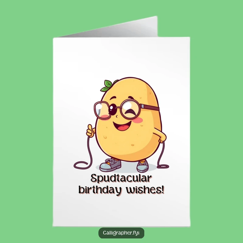 Free Printable Funny Birthday Card: Monocled Potato Tumble Download