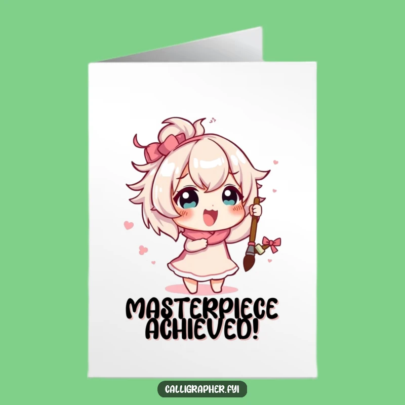 Free Printable Congrats Card: Artistic Rice Character, Unique Downloadable Gift