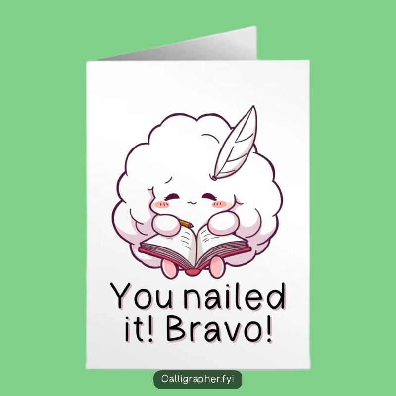 Free Printable Congrats Card: Cloud Writer - Funny Downloadable Gift!