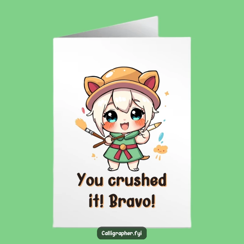 Free Printable Congratulations Card: Exuberant Painter, Unique Downloadable Art Gift