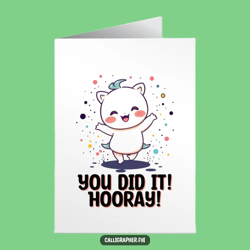 Free Printable Kawaii Artist Card: Funny Congrats Downloadable Gift for Achievers!
