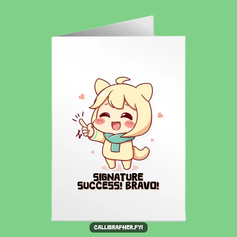 Free Printable Congrats Card: Signature Character Funny Downloadable Gift