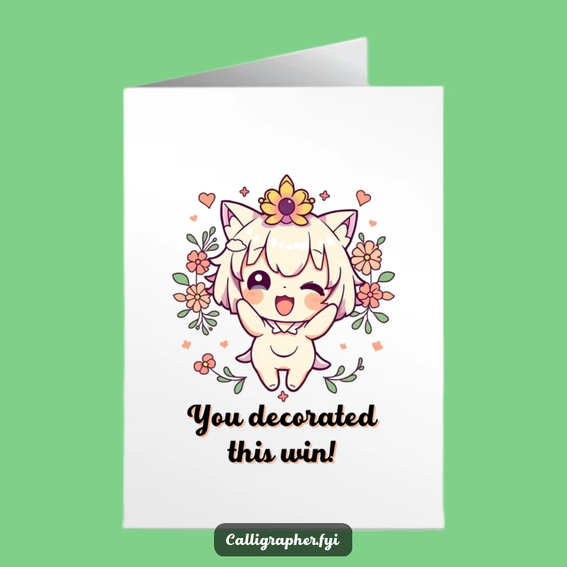 Free Printable Congrats Card: Cute Decorator Character, Downloadable & Funny DIY Gift!