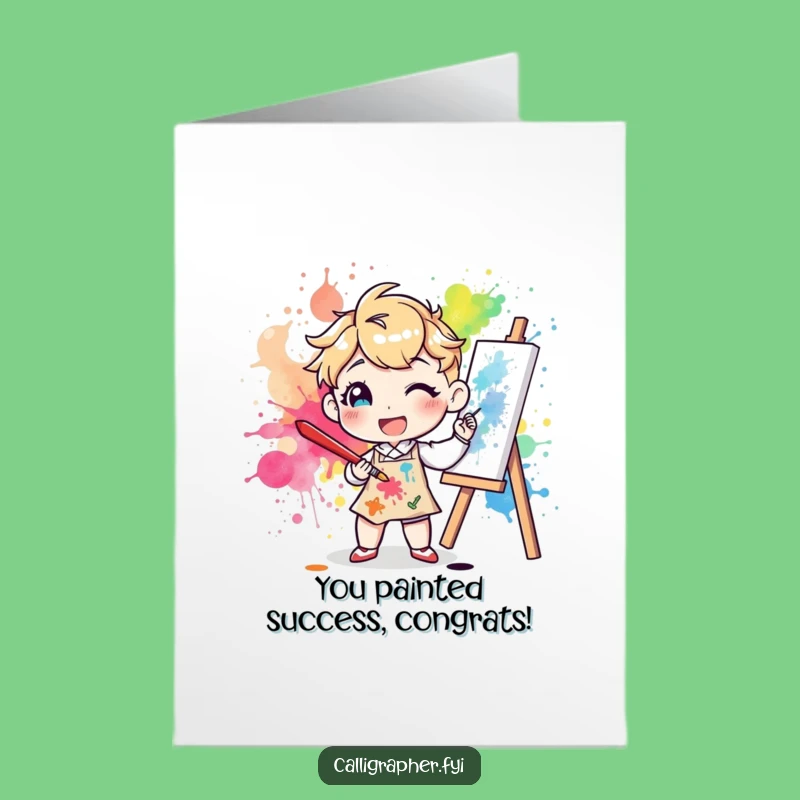 Artist Art Student Congratulations Card: Free Printable Downloadable Greeting Card