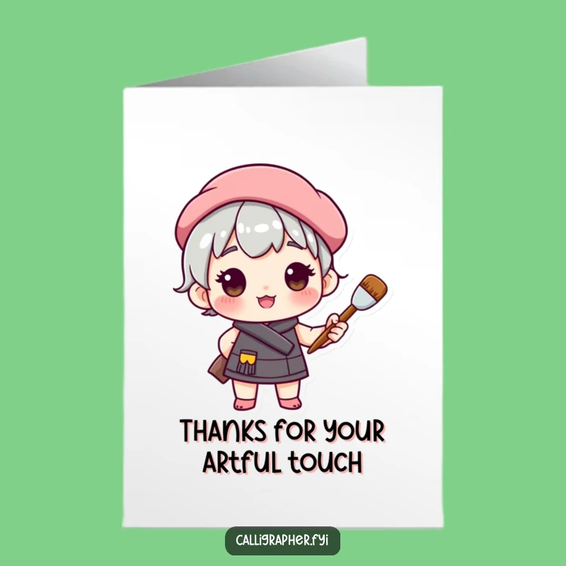 Free Printable Thank You Card: Artist Character Painting Gratitude!