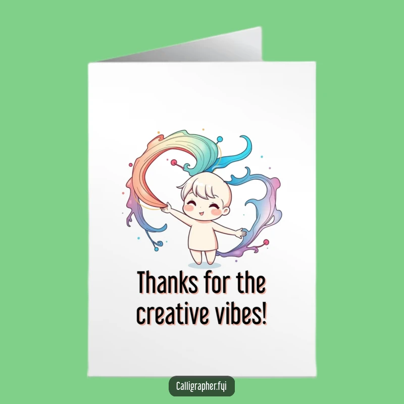 Free Printable Thank You Card: Artistic Character, Heartfelt Funny Downloadable