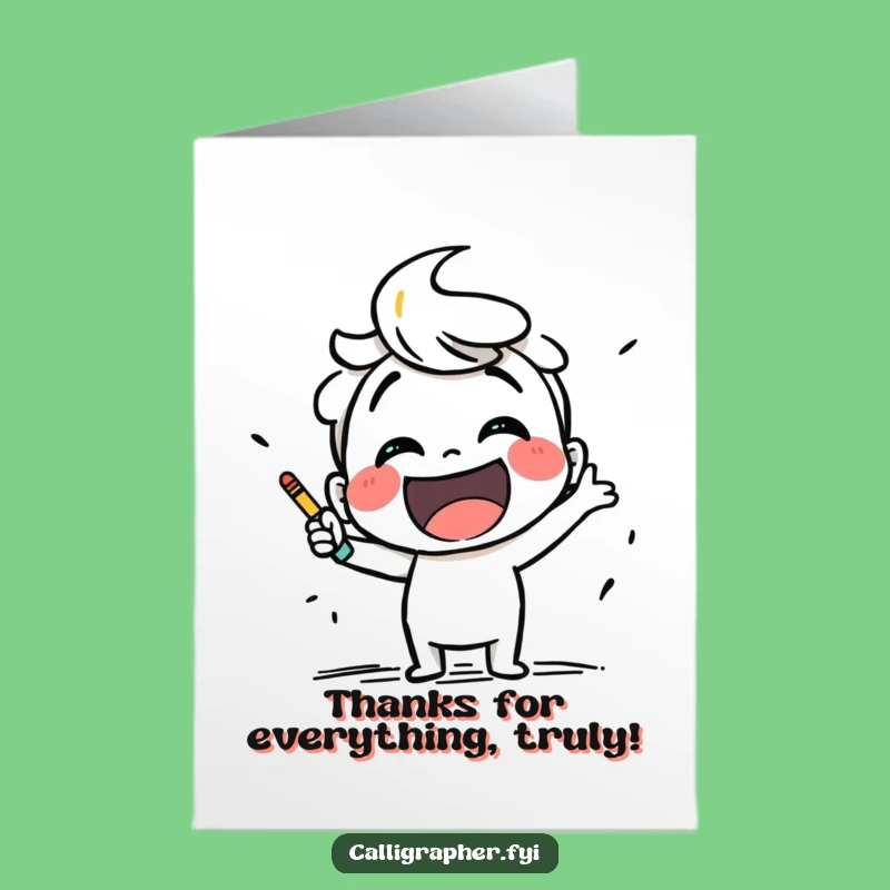 Free Printable Thank You Card: Artistic Sketcher Expresses Gratitude with Flair