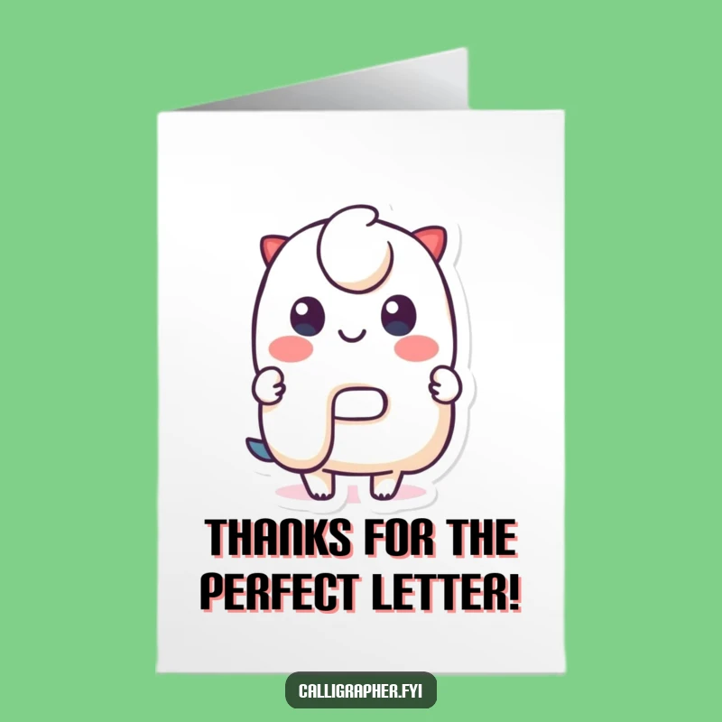Free Printable Thank You Card: Cute Character's Letter Smile, Funny Downloadable Gift
