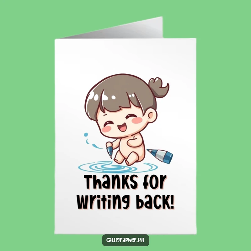 Free Printable Thank You Card: Swirling Ink Gratitude, Downloadable