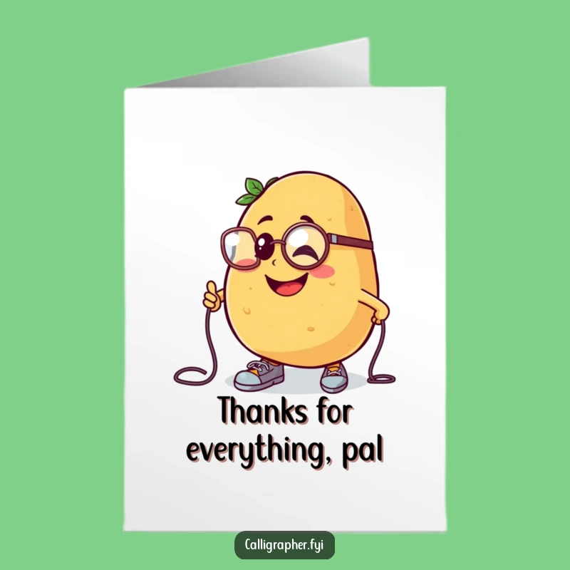 Free Printable Funny Thank You Card: Potato S Monocled Mishap