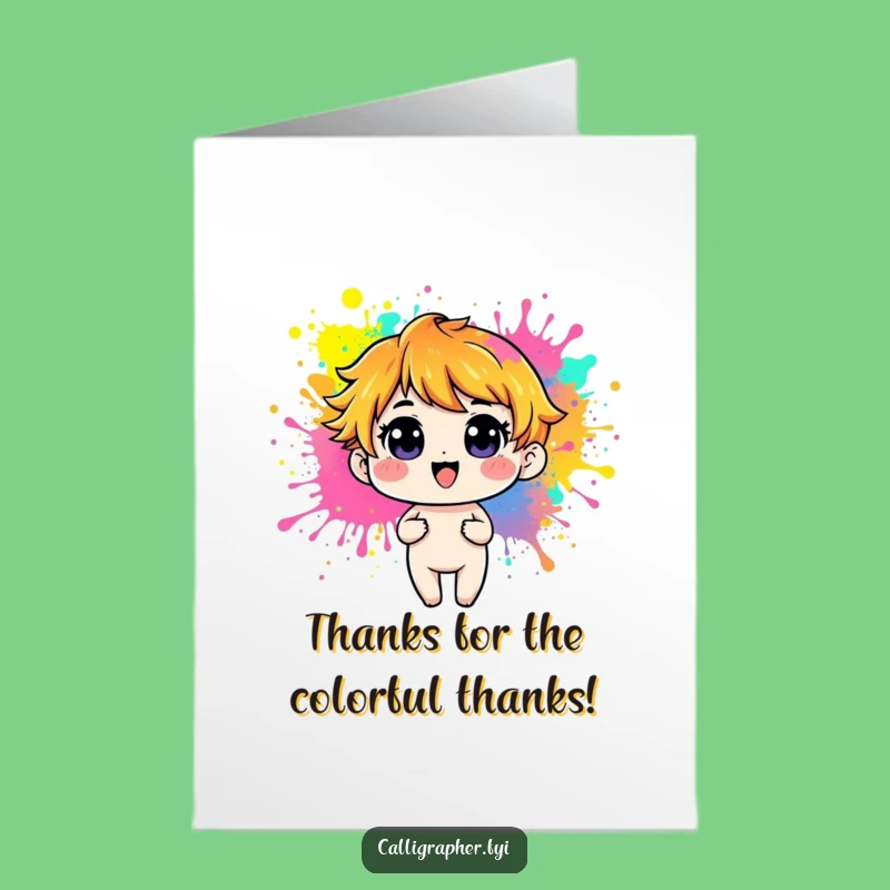 Free Printable Thank You Card: Playful Painter, Colorful Gratitude, Funny Downloadable Gift!