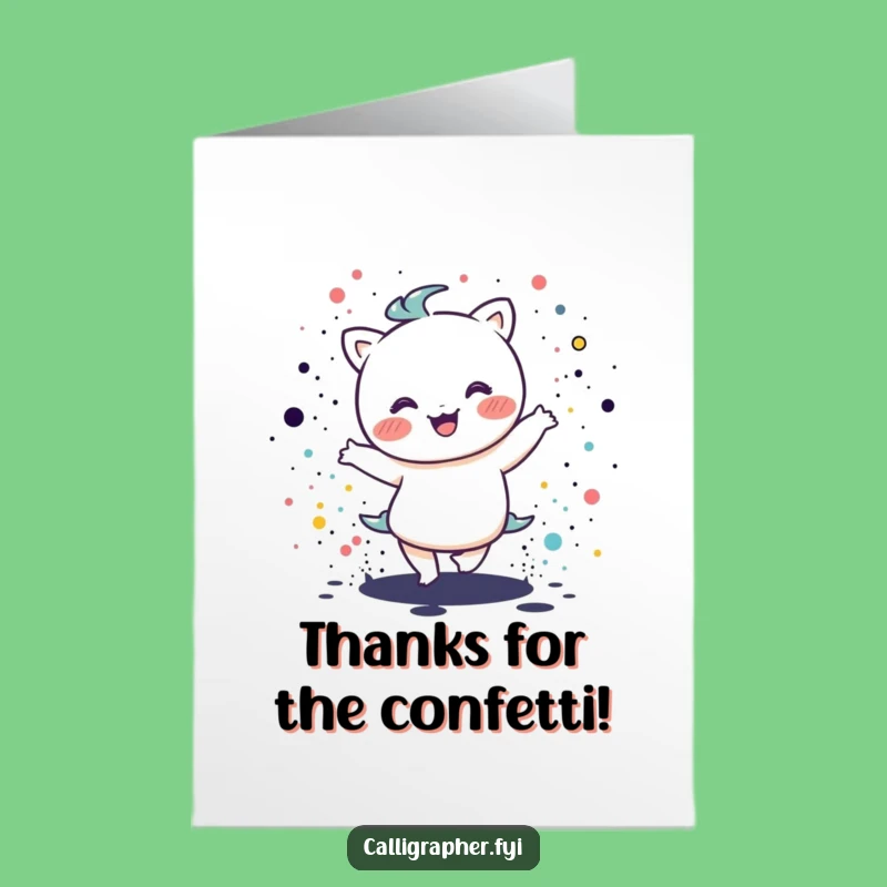Free Printable Kawaii Dancer Card: Funny Thanks Downloadable Gift for Grateful Hearts!