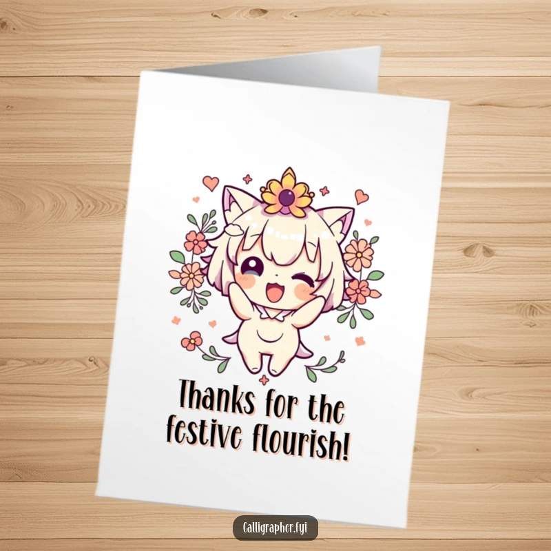 Funny Free Printable Thank You Card: Adorable character enthusiastically decorating, a perfect downloadable DIY gift for expressing gratitude with humor.