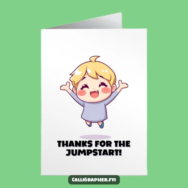 Free Printable Thank You Card: Bouncing Character Design for a Humorous DIY Gift