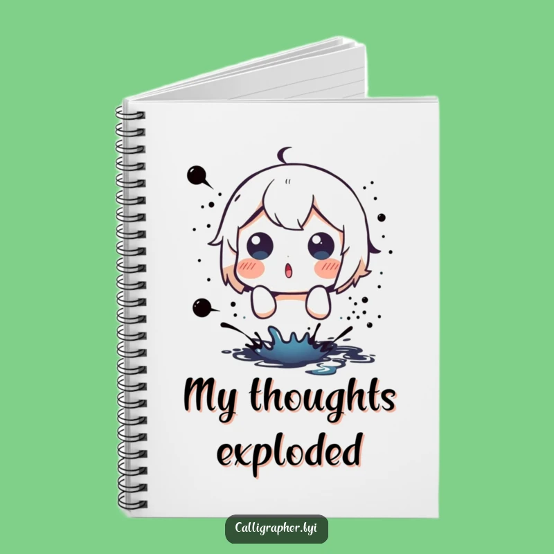 Funny Surprise Notebook: Cute Character Ink Splatter Shock, Journal Gift
