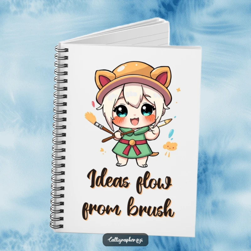 Funny notebook with a stylized character energetically painting, ideal for jotting down creative ideas, sketches, or daily thoughts with humor.