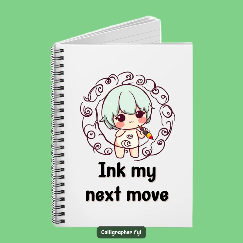 Funny Calligraphy Notebook: Cute Character Swirling Pen Journal Gift