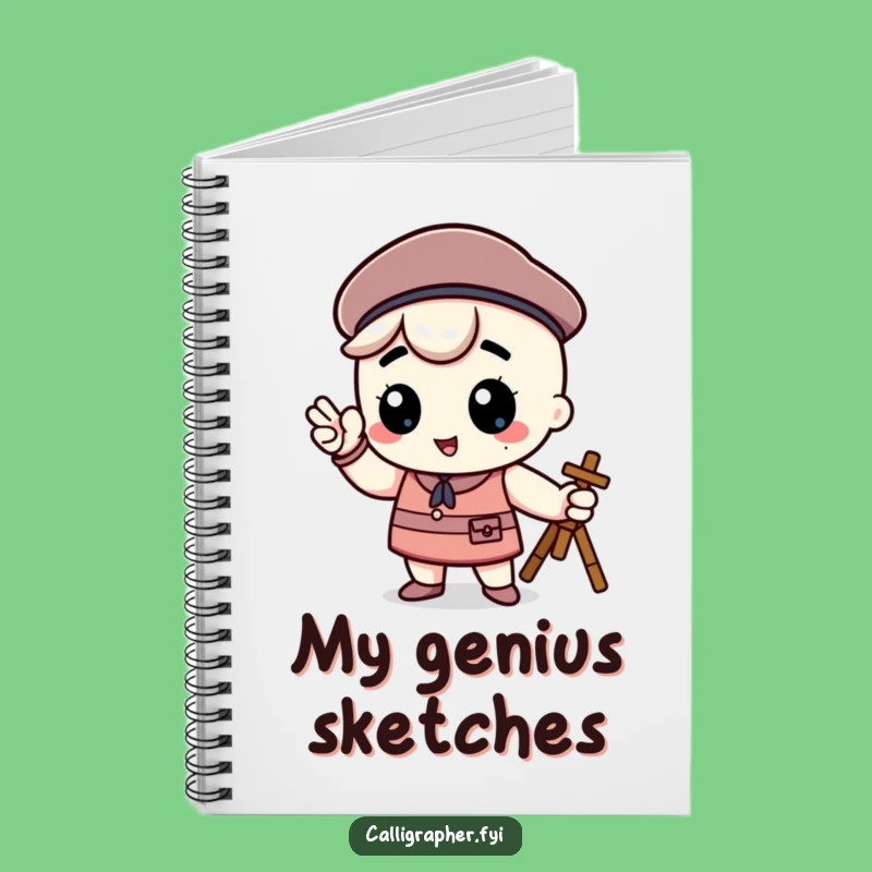 Funny Kawaii Artist Notebook - Beret Pose Journal for Ideas