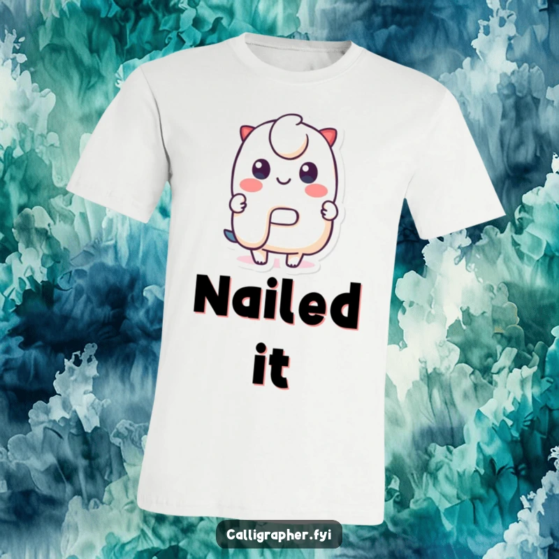 Funny T-Shirt: A cute character beams with pride while showcasing a beautifully stylized letter, perfect for word enthusiasts.