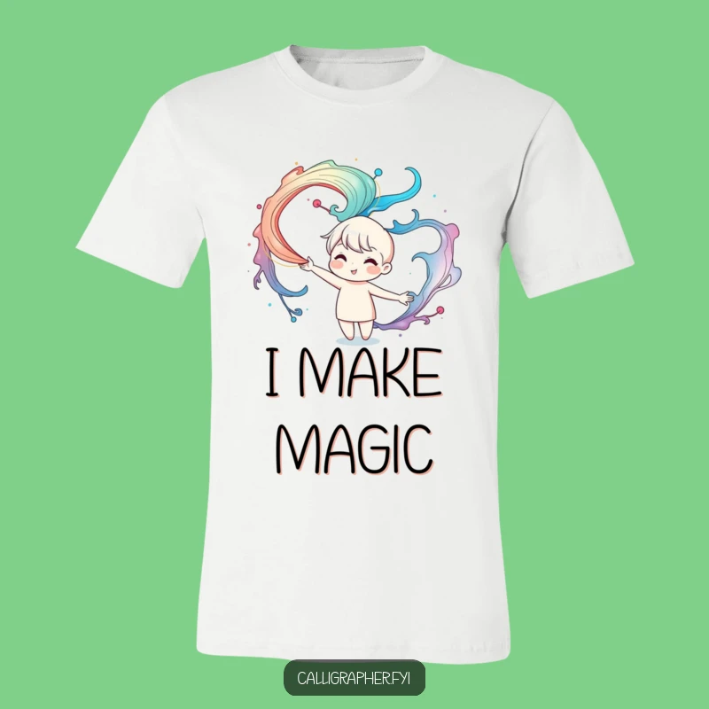 Funny Ink Swirl T-Shirt: Cute Character's Artistic Flair, Hilarious Gift for Creatives!