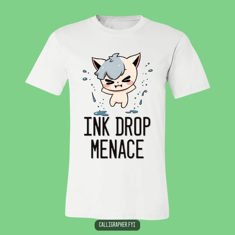 Funny Ink Splatter T-Shirt: Mischievous Character Playful Drops Funny Gift
