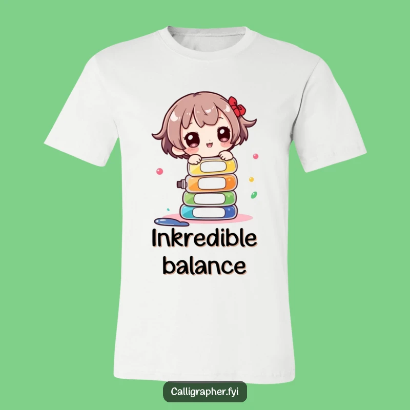 Funny Ink Balance T-Shirt - Cute Character Artist's Juggle Tee Gift