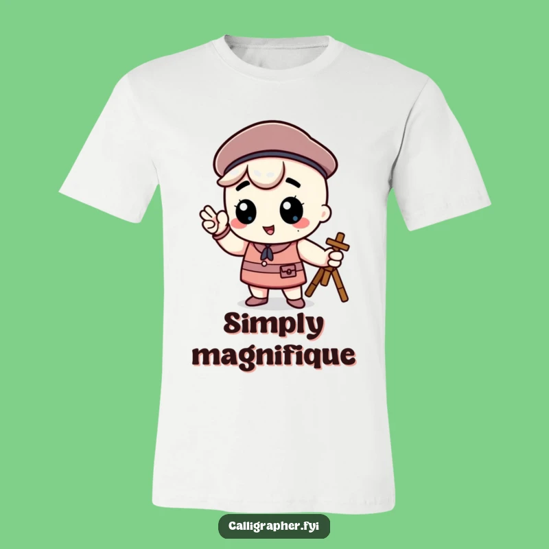 Funny Kawaii Artist T-Shirt - Proud Beret Pose Tee for Creators