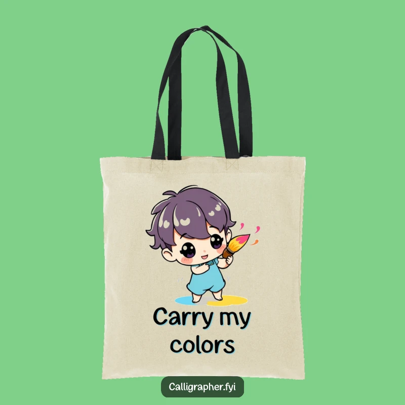 Funny Art Character Tote Bag - Painter's Essential Accessory