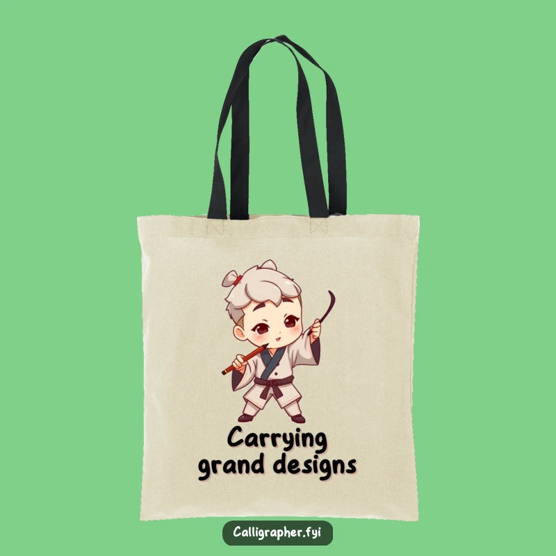 Funny Artist Calligraphy Tote Bag: Dramatic Stroke, Great Funny Gift