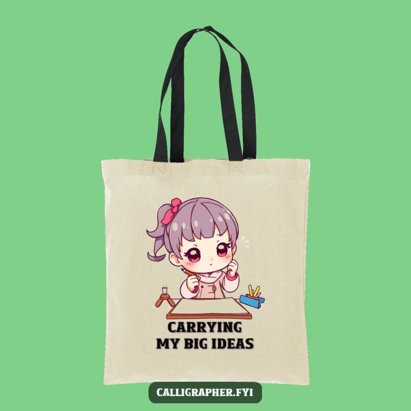 Funny Artist Pencil Pose Tote Bag: Thoughtful Creator, Great Funny Gift