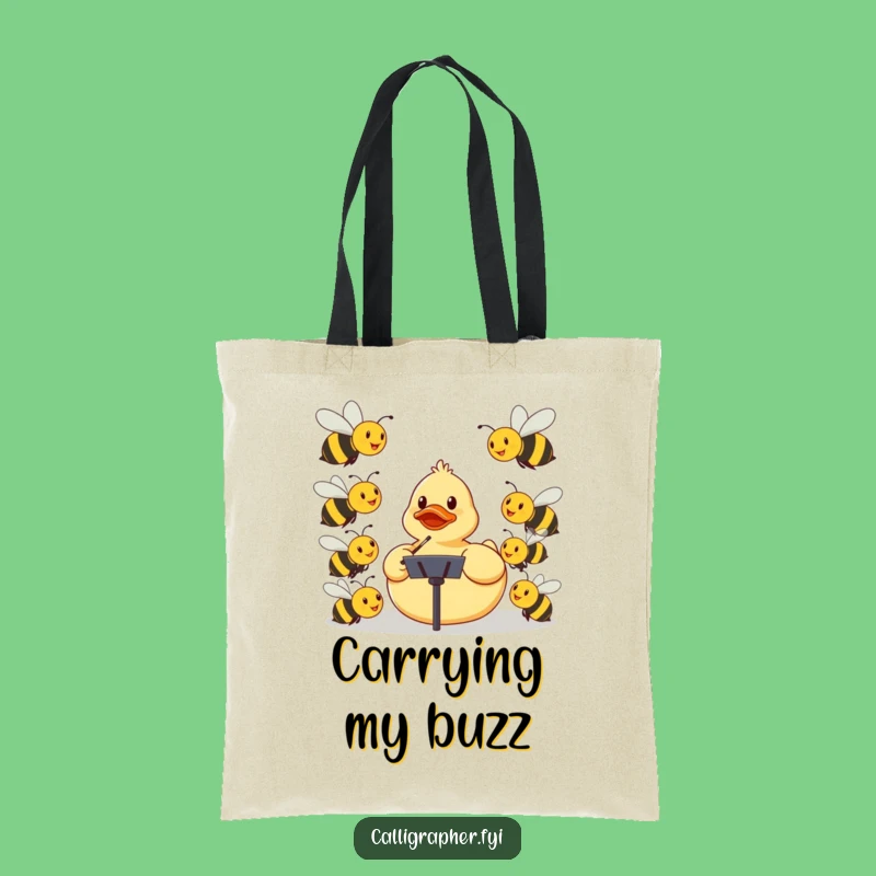 Funny Ducky Bee Tote Bag: Hilarious Accessory for Music Lovers