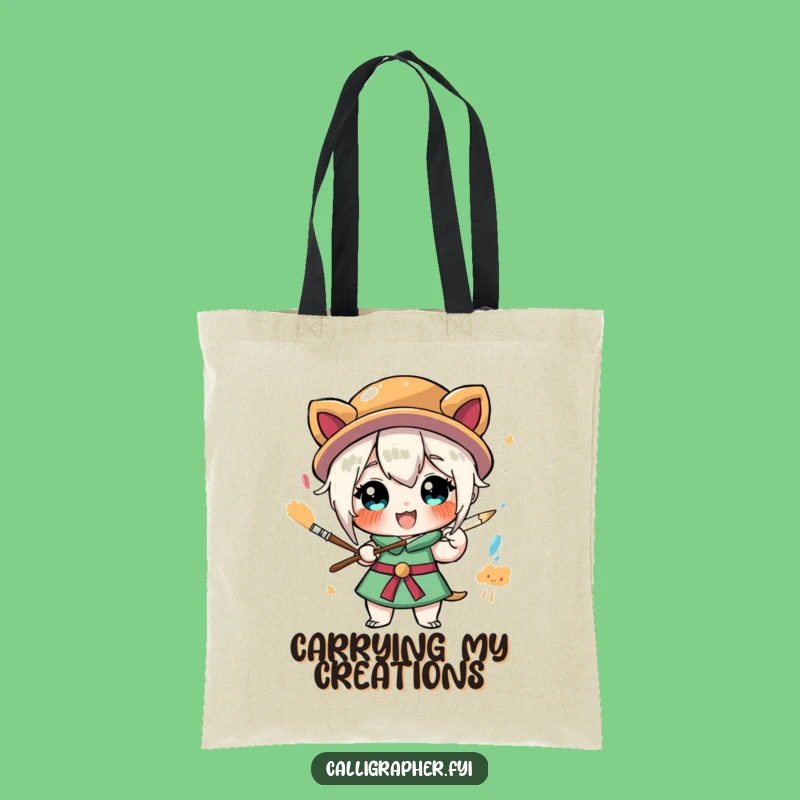 Funny Tote Bag: Exuberant Painter Art Character, Stylish & Humorous Gift