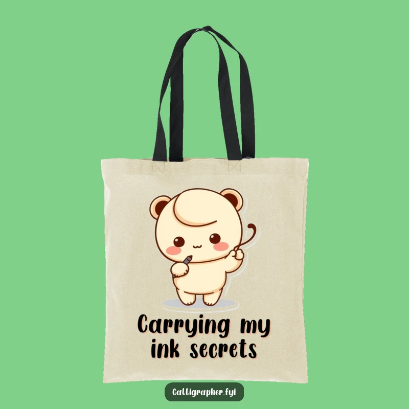 Funny Calligraphy Kawaii Pen Tote Bag - Carry Your Art Supplies in Style