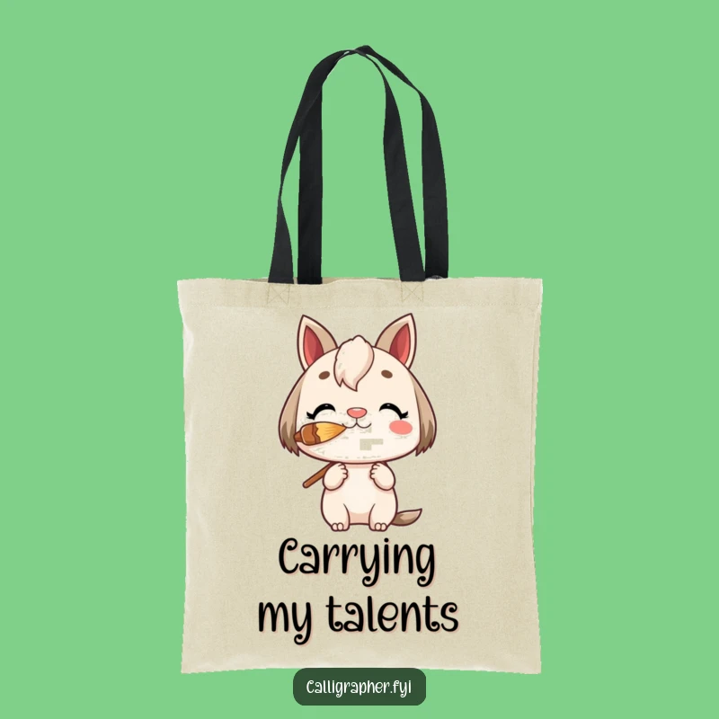Funny Charming Character Balancing Tote Bag - Carry Your Art Tools with Style!