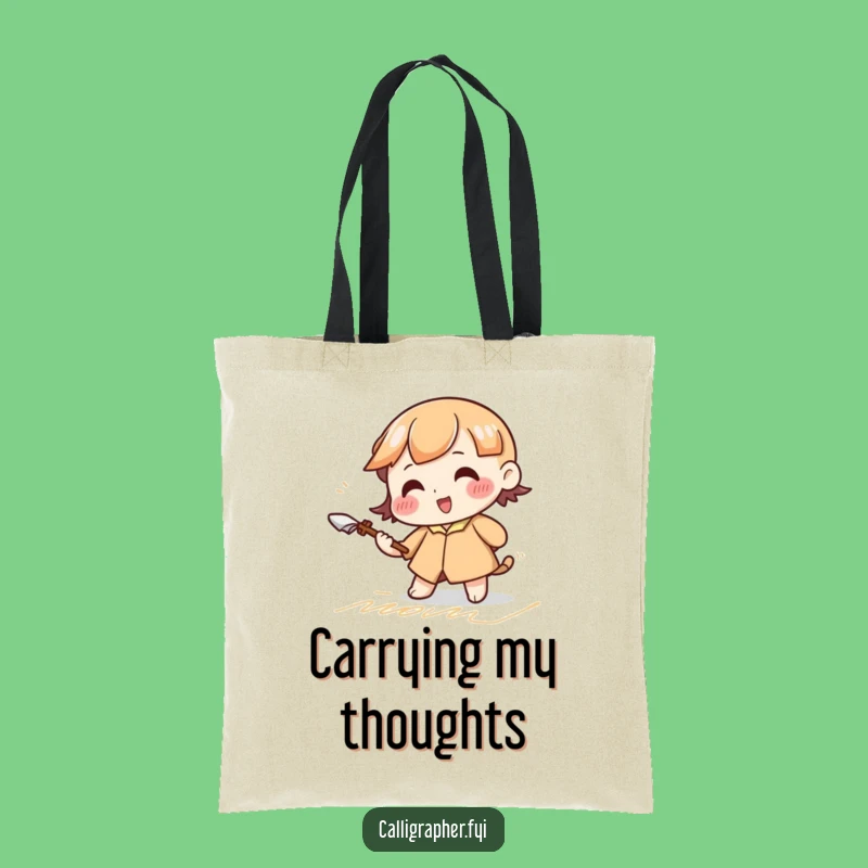 Funny Cursive Practice Tote Bag: Elegant Character Accessory, Ideal Funny Gift